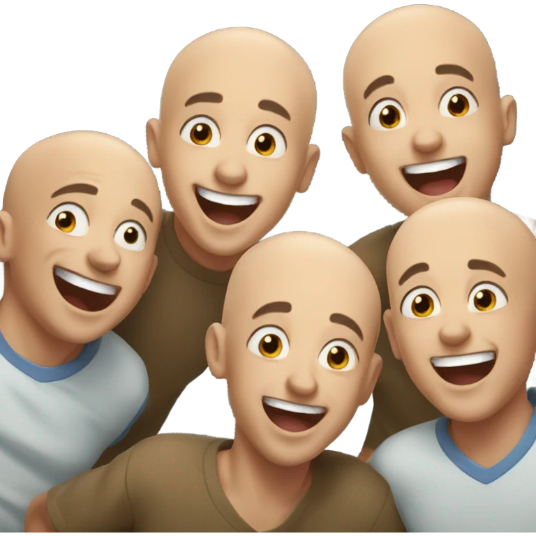 bald boys having fun emoji