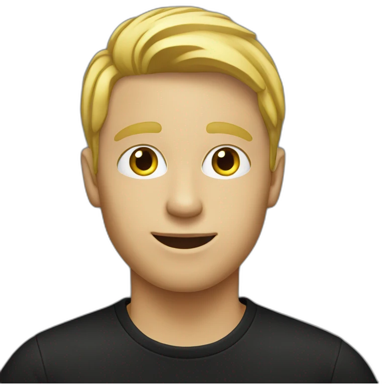 blond guy in black t-shirt emoji