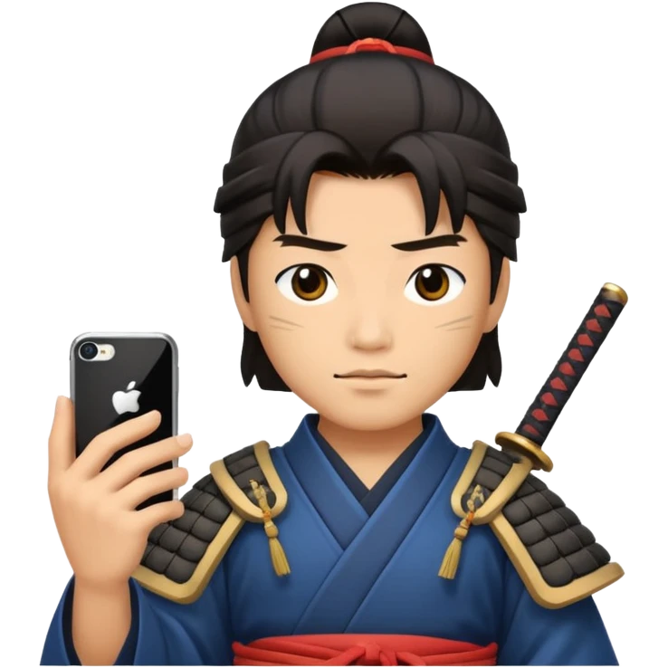 Samurai with Smartphone emoji