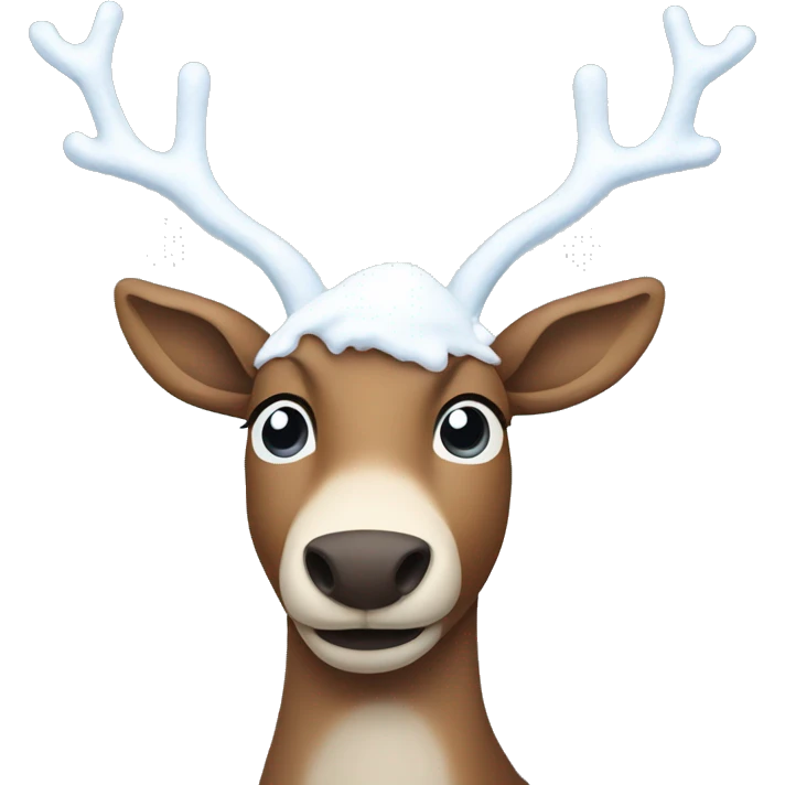 reindeer with snow  emoji