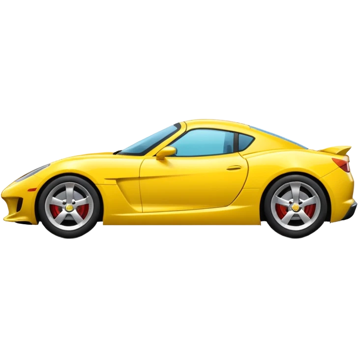 Generate a high-quality iPhone-style emoji of a yellow sports car, sleek and shiny, realistic shading, smooth gradient colors, 3D cartoon-like style, simple white background, high-resolution.

 emoji