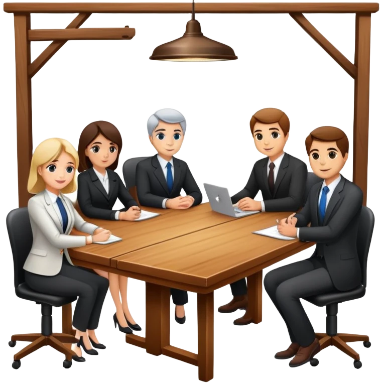 executive committee sitting at a table emoji