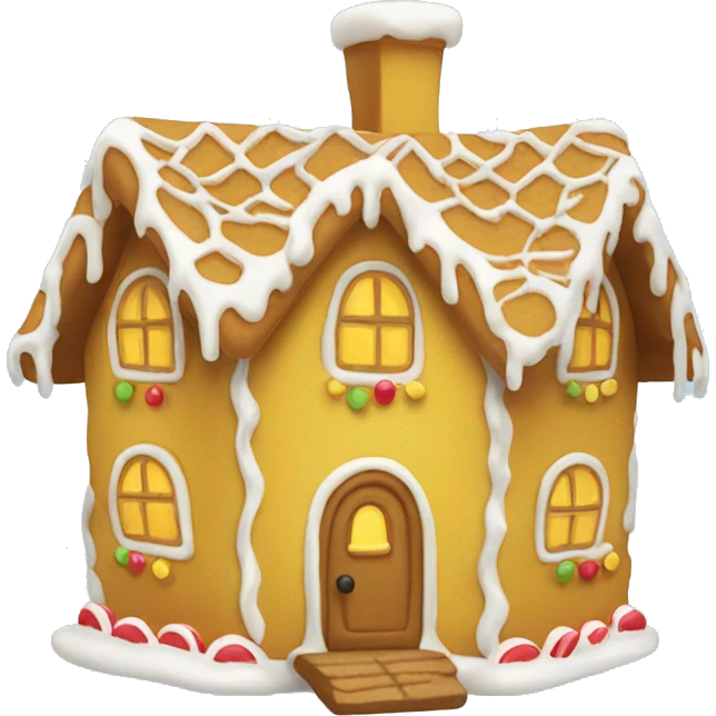 Cosy yellow gingerbread house  emoji