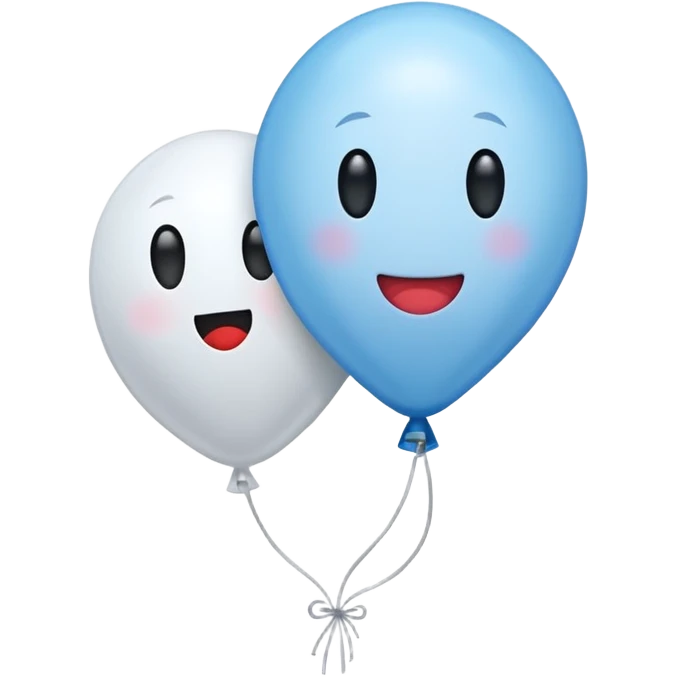 Niedliches gespenst mit luftballon emoji