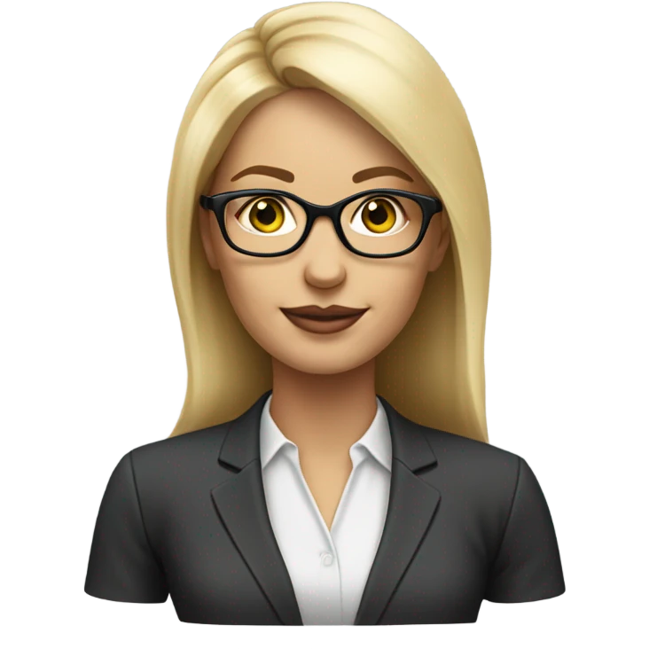 Realistic corporate lady eyes blonde hair with glasses  emoji