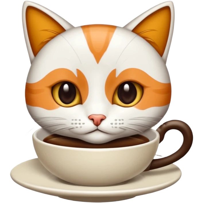 Yanında bir bardak çay olan tekir kedi emoji