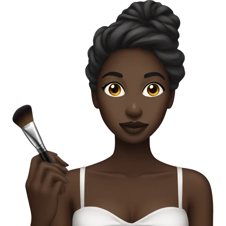 Darkskin doing make up emoji