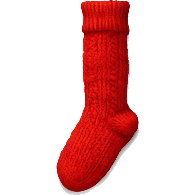 Red knitted winter pair of socks  emoji