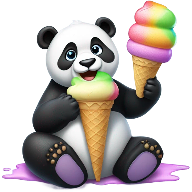 Panda eating ice cream emoji