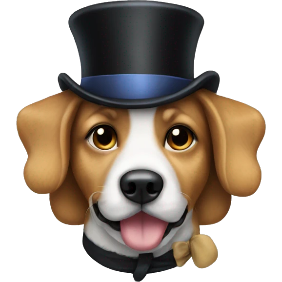 Dog with a top hat emoji
