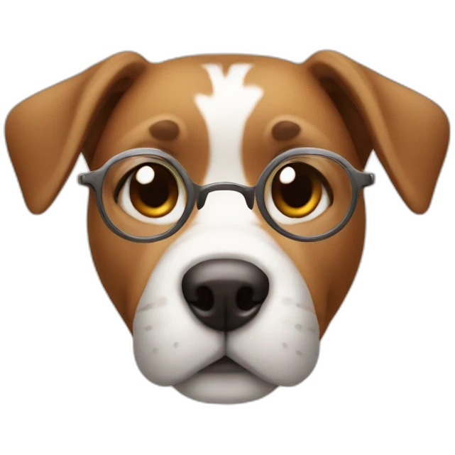 dog with a glass emoji