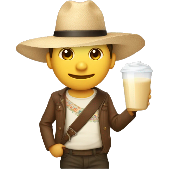 Persona con sombrero de leche emoji