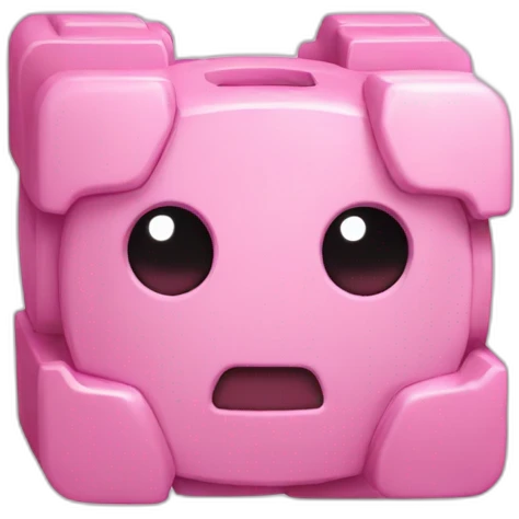 companion cube heart shaped pink face emoji