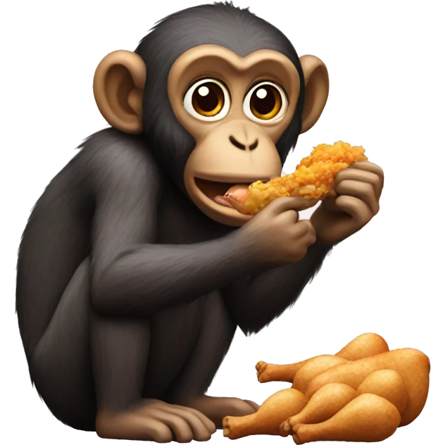 Monkey eating chicken  emoji