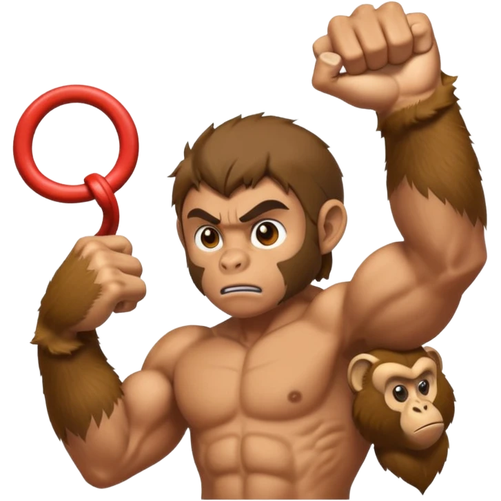Man fighting monkey emoji