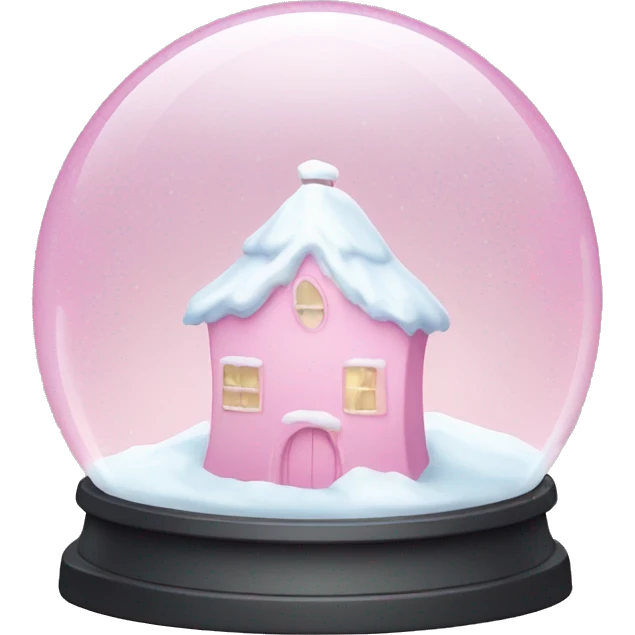 Pastel pink snow globe emoji