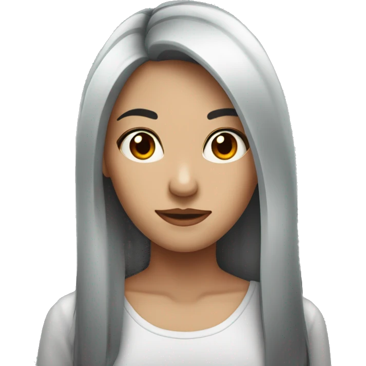 DARK HAIR FEMALE WITH RED STREAKS IN HAI emoji