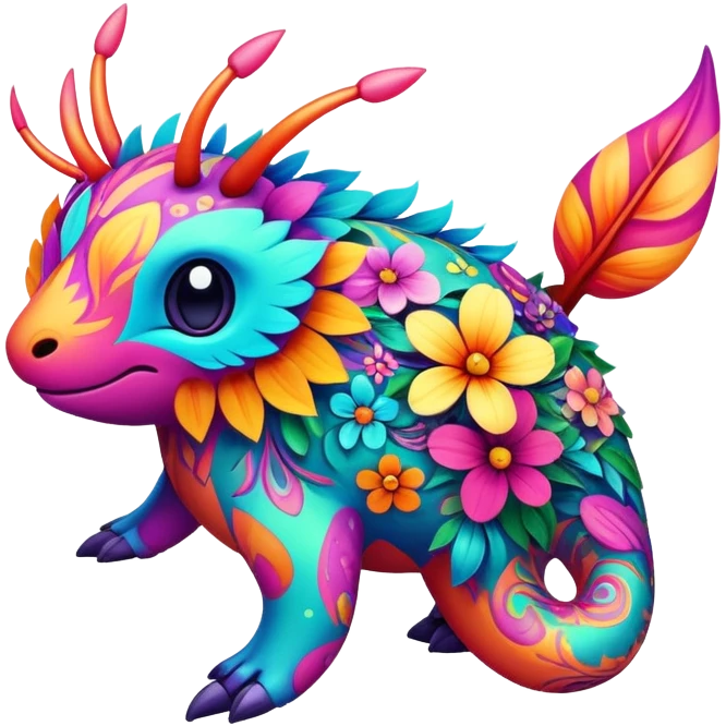 Colorful Floral Fakémon-Pokémon-creature emoji