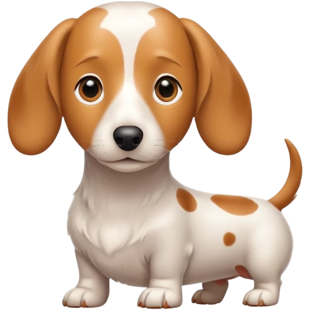 White dachshund with tan spots emoji