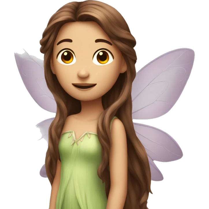 Fairy with long brown hair emoji