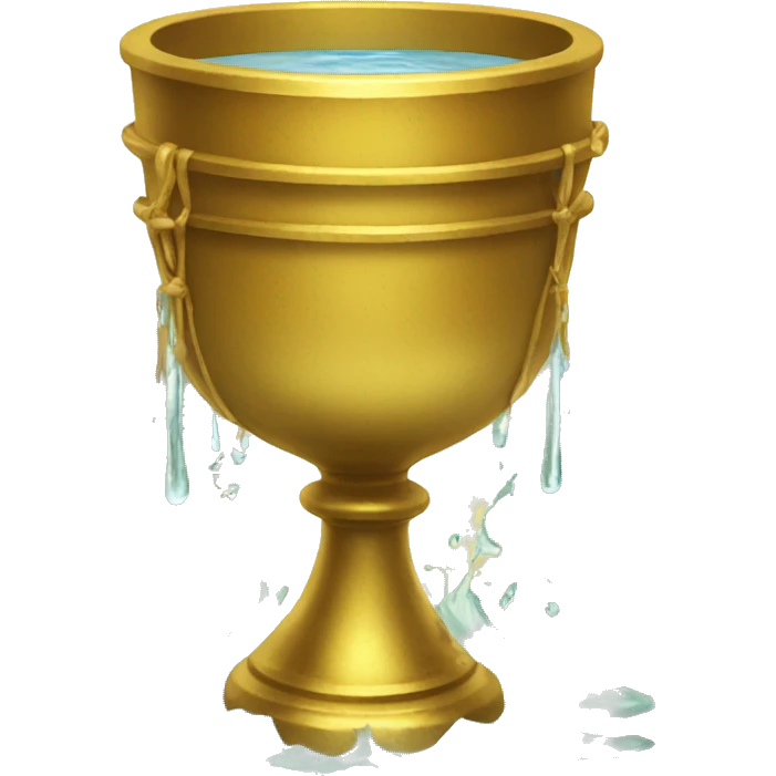 golden chalice with water overflowing the edge emoji