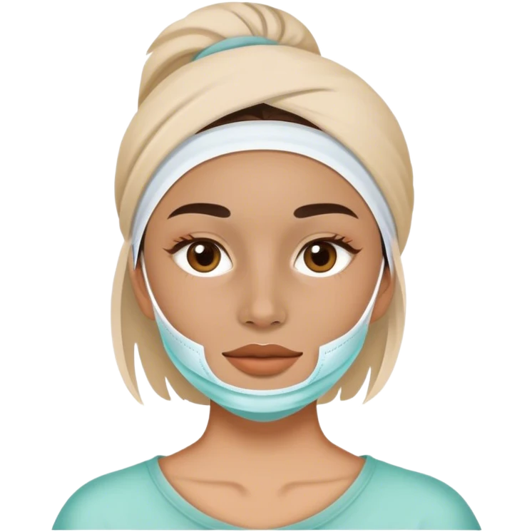 Girl wearing skincare facemask  emoji