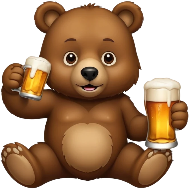 Bear drinking beer emoji