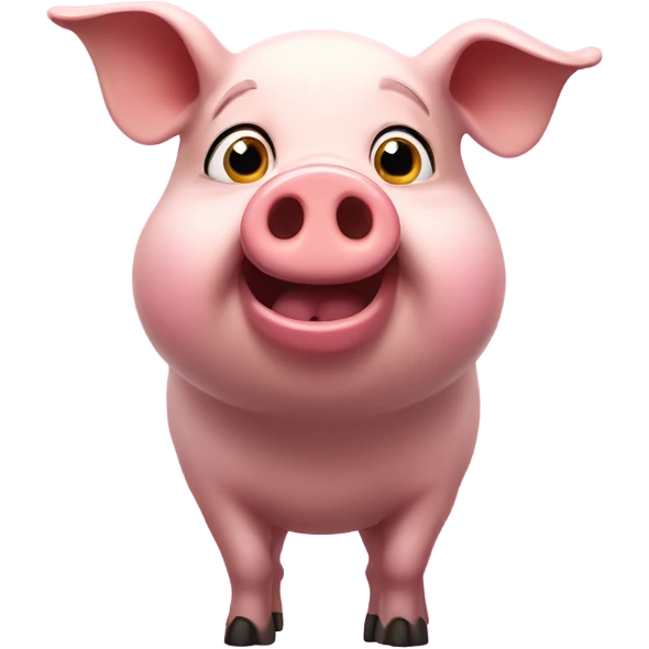 Nonplussed pig being surprised and raising eyebrows emoji