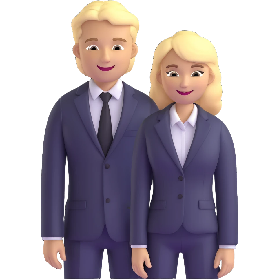 Oleg Tinkov, smiling, blond hair, wearing a business suit emoji