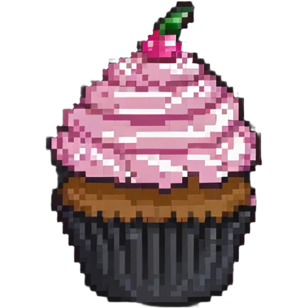 cupcake with pink icing emoji
