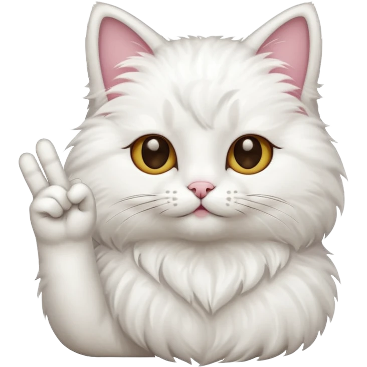 cat making a peace sign emoji