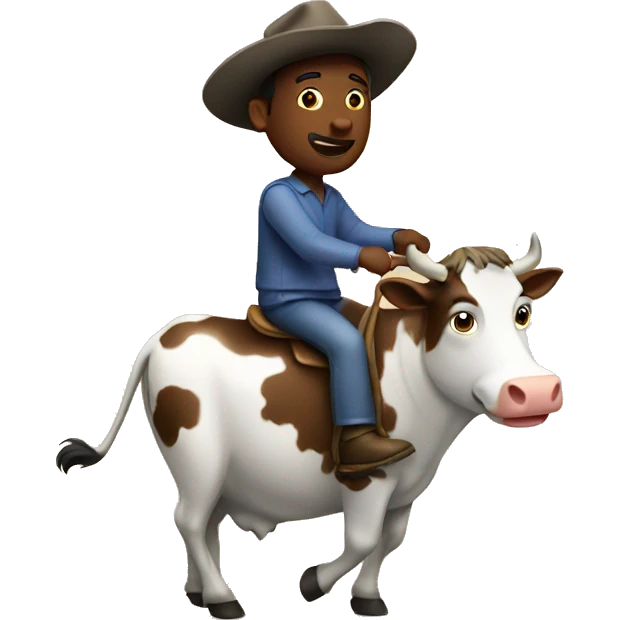 Man riding a cow  emoji