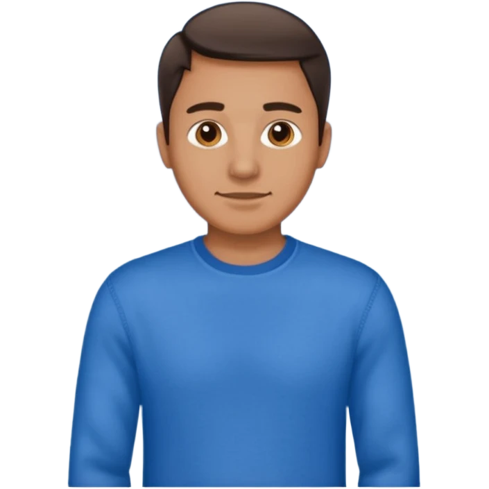 man in shirt with a blue jumper on top and blue jeans emoji