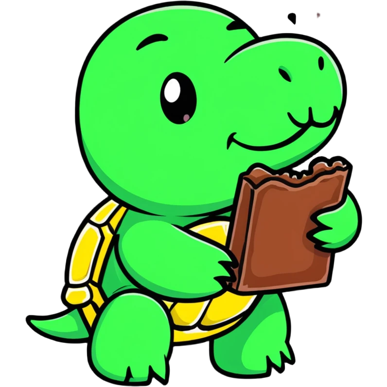 Turtle eating chocolate  emoji