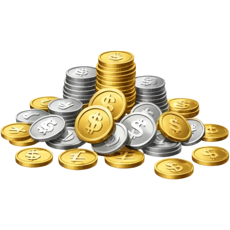 Scattered coins and money] emoji