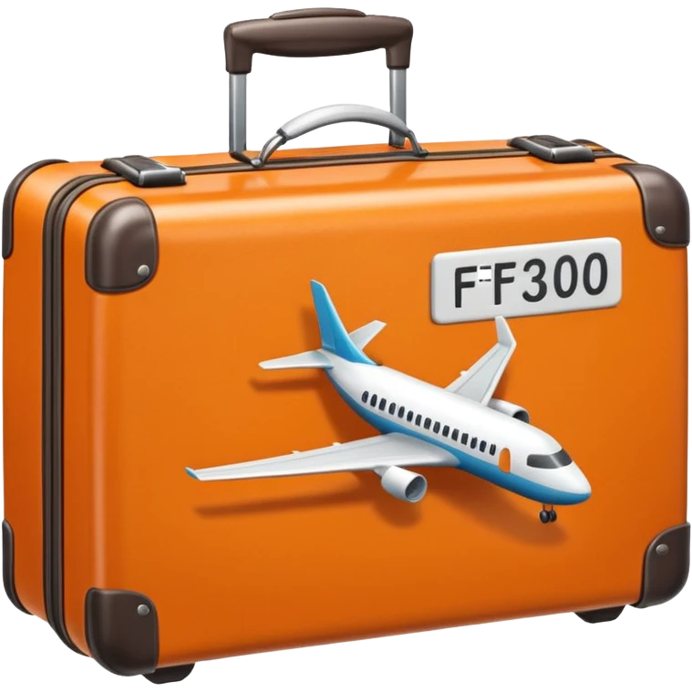 3D icon of a small calendar with a suitcase or airplane symbol, accented with #FF3D00, representing taking paid leave. Minimal and modern. emoji