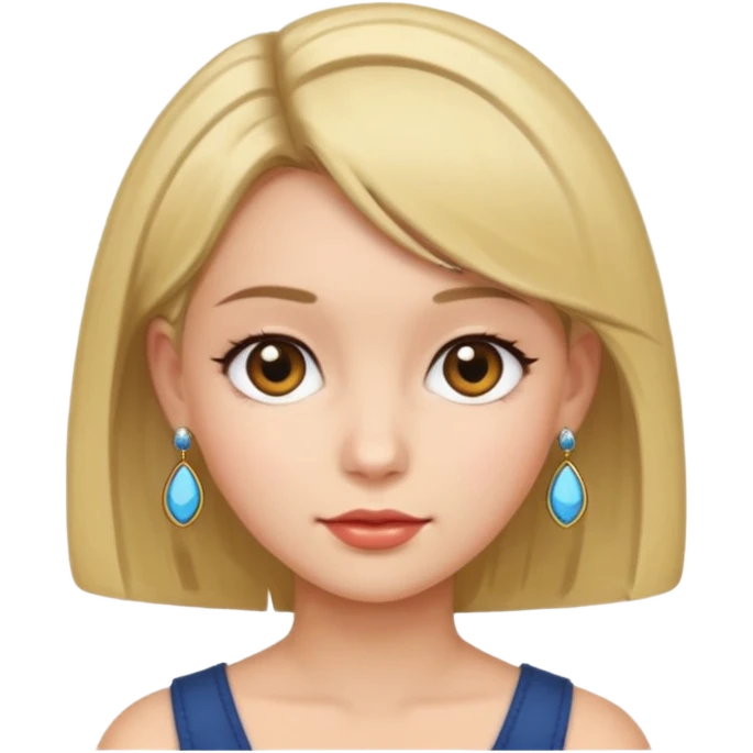 girl with bob hairstyle and earrings emoji