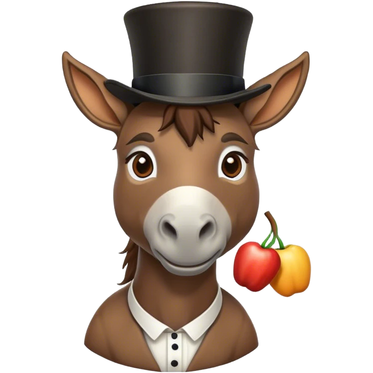 donkey wearing tophat emoji