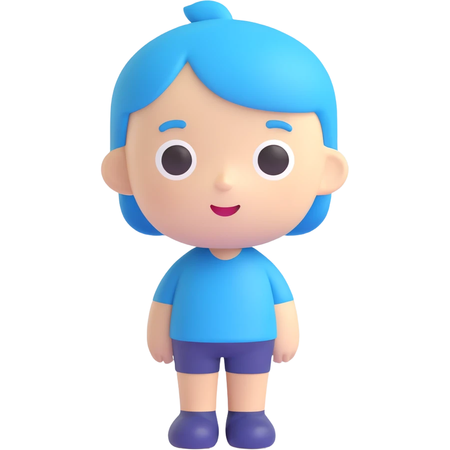 Discord role icon for 'pacientas' patient of a psychiatric clinic, 3D style, #6fe8f3 blue color, soft friendly look, simple face or figure, easy to recognize at small size emoji