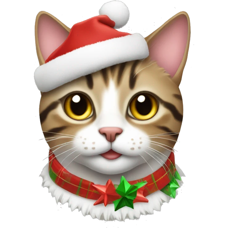Tabby cat with Christmas accessories  emoji