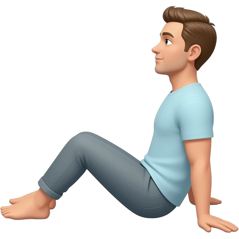 knees up 45 degree, feet on ground, lying on back. from side emoji