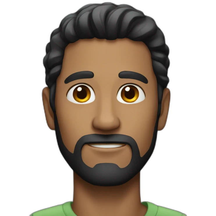 mysterious black-haired man in  real emoji
