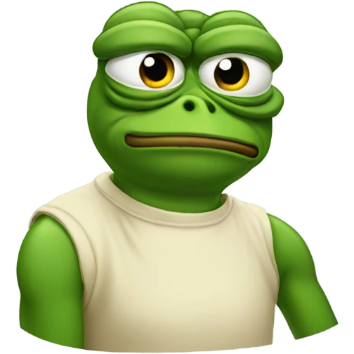 pepe with raised eyebrow with thinking face emoji