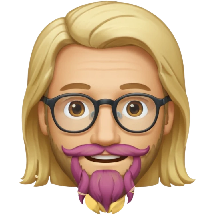 blond man with beard and spectacles and long hair emoji