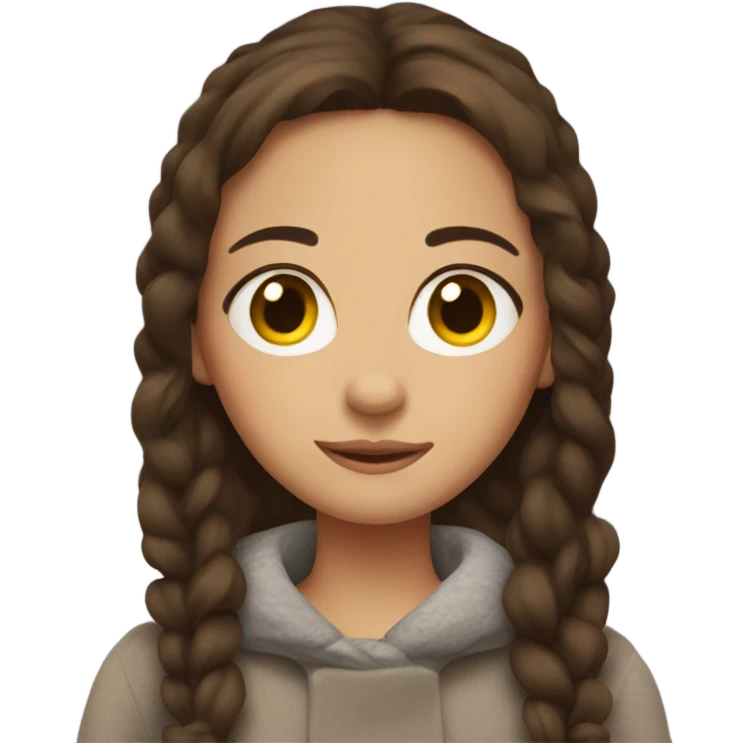 Brunette girl that looks cute and cozy emoji
