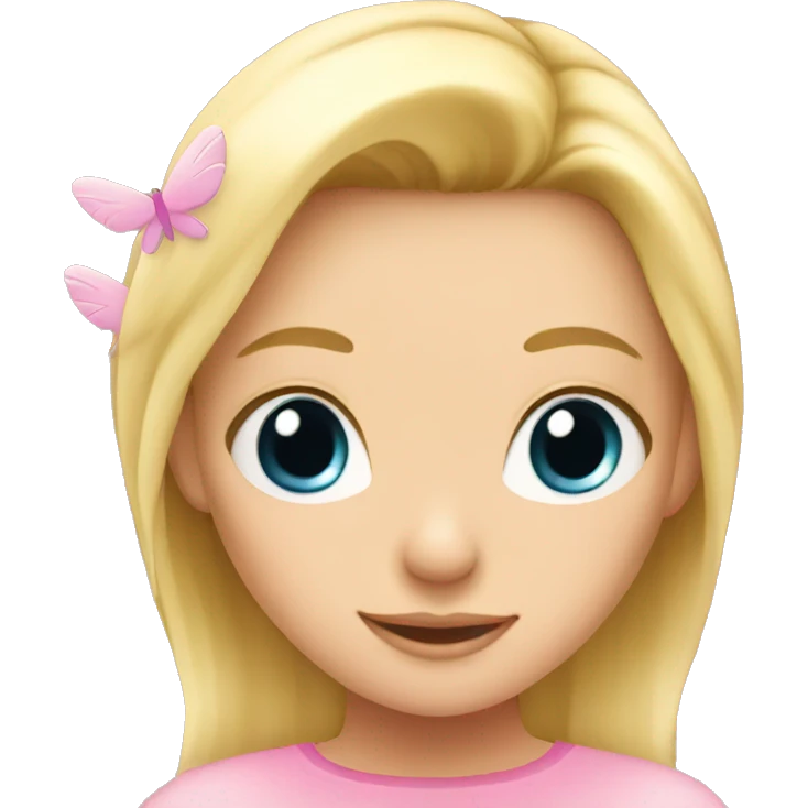 Blonde girl, fairy pink wings emoji