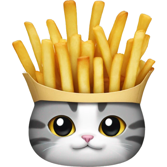 Cat with a french fries crown emoji