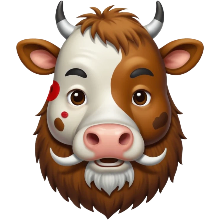 Cow with a human beard emoji