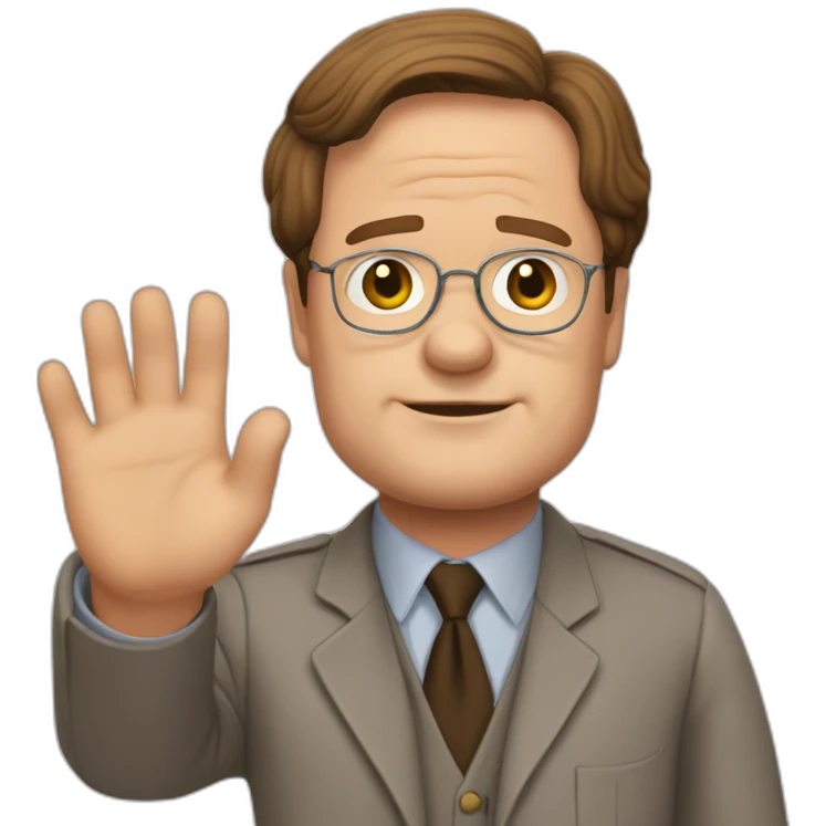 Dwight schrute waving emoji