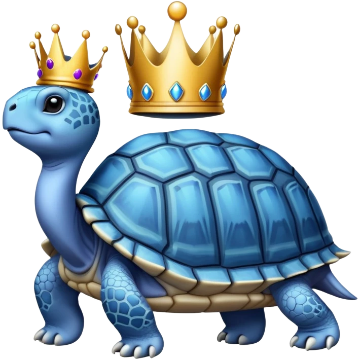 Blue tortoise with a crown emoji